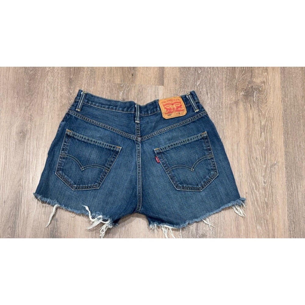 Levi's Denim Shorts Size 30 Dark Denim Blue Classic Style 569